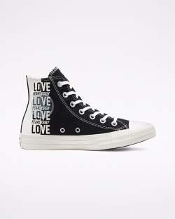 Converse Love Fearlessly Chuck Taylor All Star Bayan Uzun Ayakkabı Siyah/Kırmızı | 5847013-Türkiye
